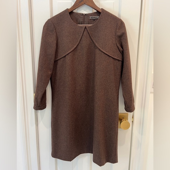 Tocca Dresses & Skirts - Tocca Brown Wool and Cashmere Long Sleeve Dress Women’s Size 8